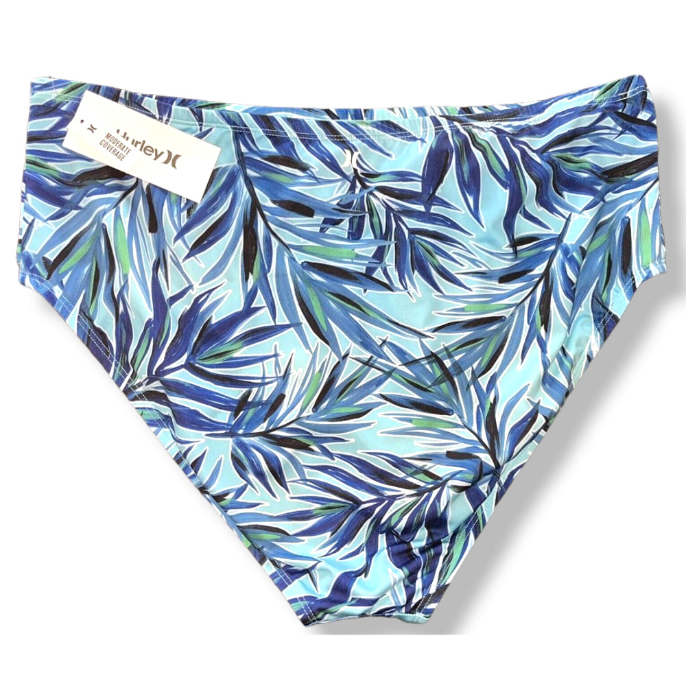 Hurley Blue Leaf Print Women's Swim Two Piece - Picture 4 of 10